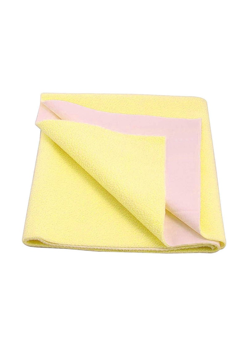 Dream King Waterproof Quick Dry Sheet for Baby Bed Pad AntiPiling Fleece Extra Absorbent Washable Matress Protector Baby Bed Protector Size Large 140X100 Cm Yellow