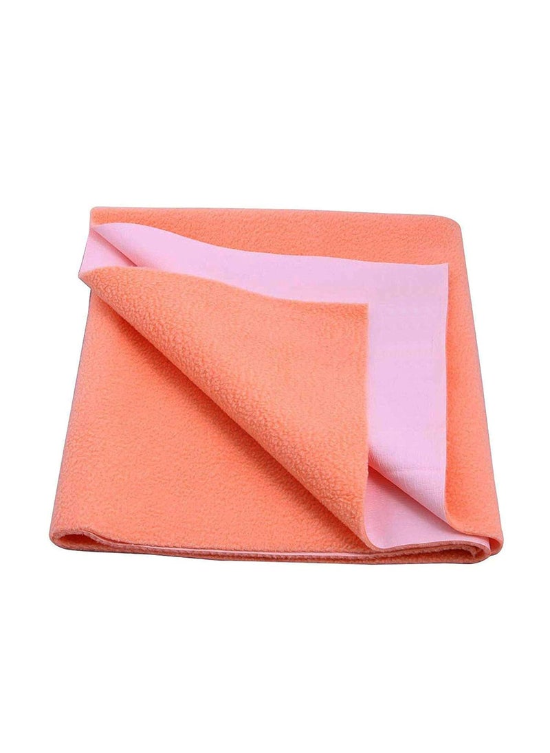 Dream King Waterproof Quick Dry Sheet for Baby Bed Pad AntiPiling Fleece Extra Absorbent Washable Matress Protector Baby Bed Protector Size Large 140X100 Cm Peach