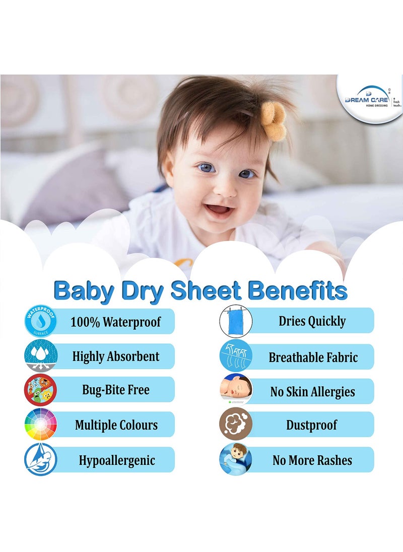 Dream King Waterproof Quick Dry Sheet for Baby Bed Pad AntiPiling Fleece Extra Absorbent Washable Matress Protector Baby Bed Protector Size Large 140X100 Cm Plum