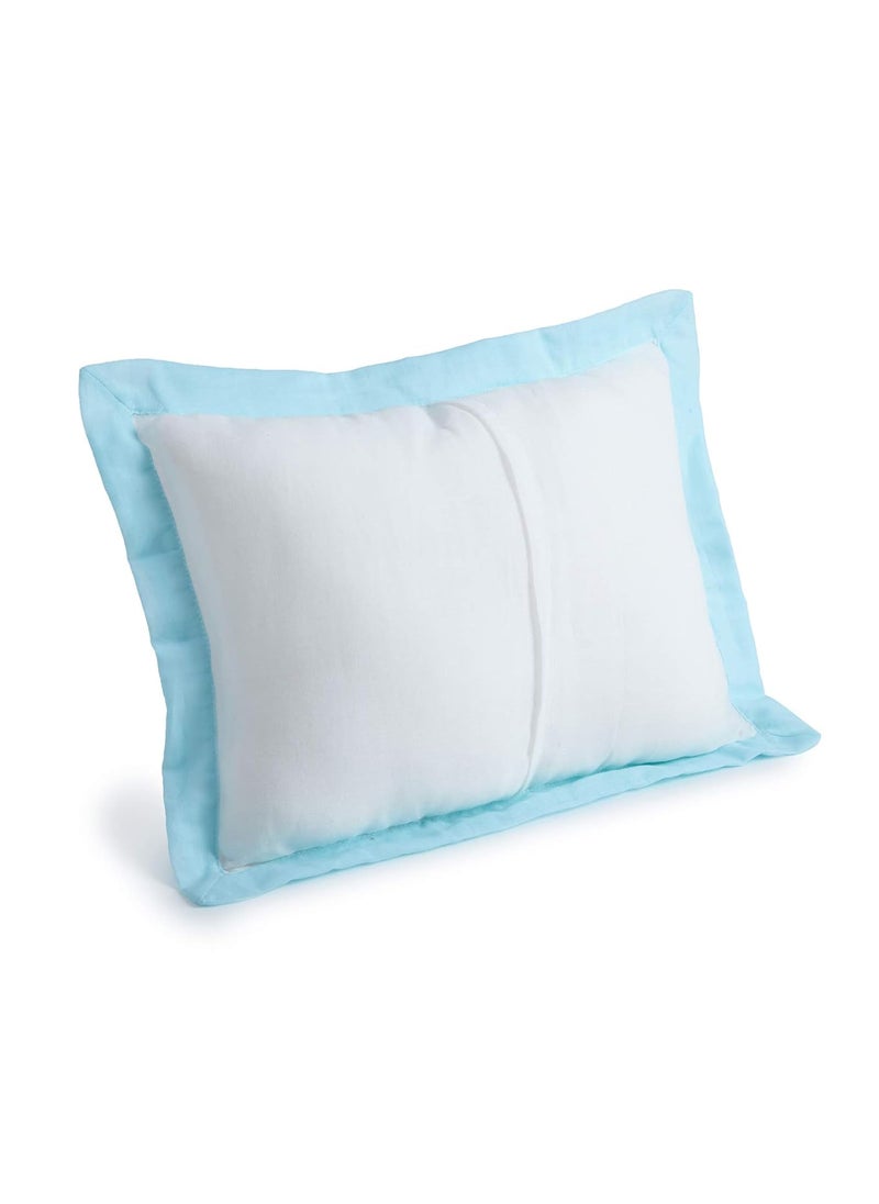 The White Cradle Cot Pillow 2 Bolsters Set with Fillers Organic Cotton Fabric Protective Comfort Softest Fiber Filling White