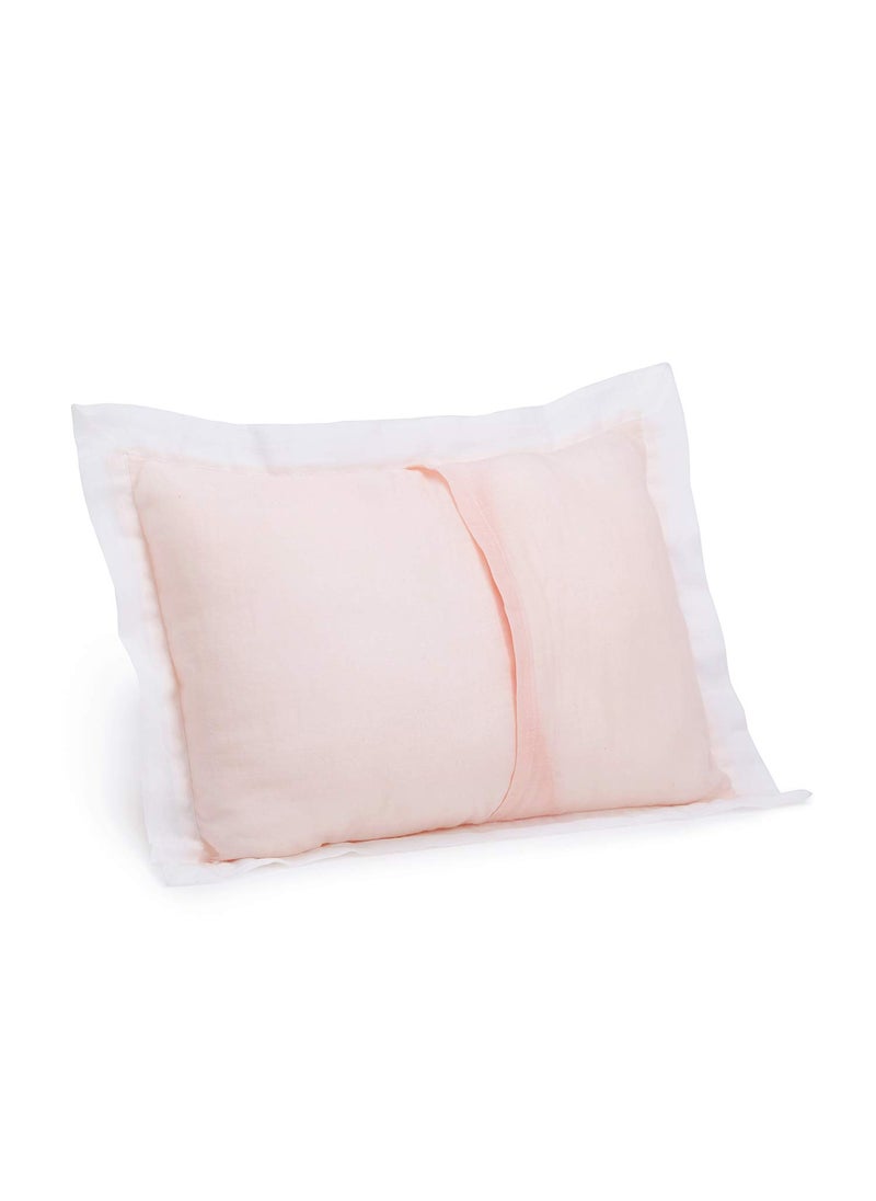The White Cradle Cot Pillow 2 Bolsters Set with Fillers Organic Cotton Fabric Protective Comfort Softest Fiber Filling Solid Pink