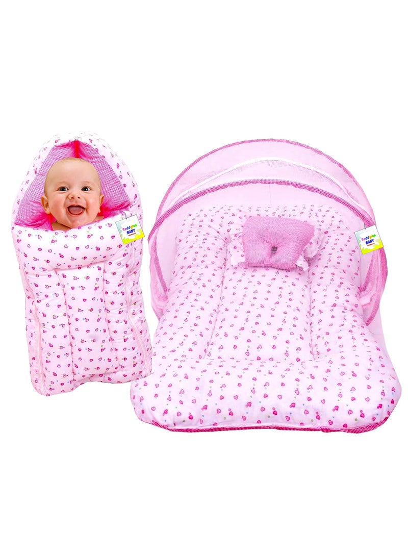 Toddylon Baby Bed New Born Baby Bedding Set Mattress Sleeping Bag Mosquito Net Cotton Baby Bed Infants Carry Nest Essentials 06 Months 2PCS Set