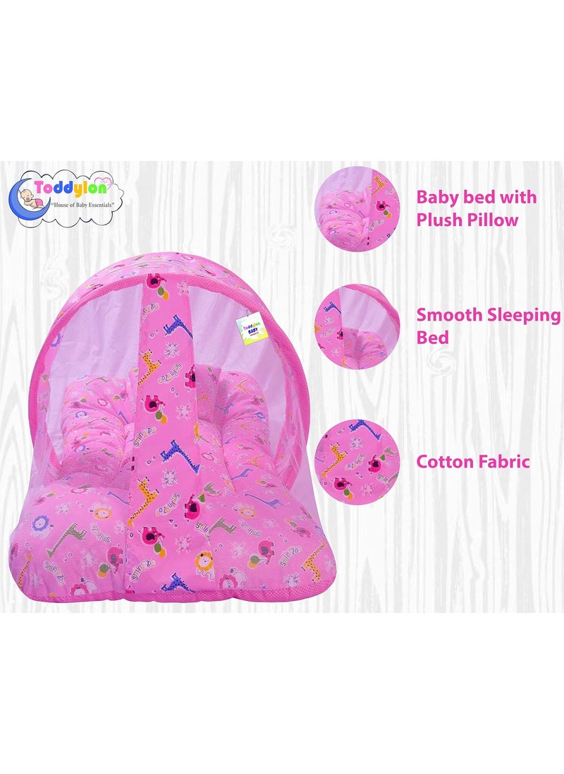 Toddylon Baby Bedding Set New Born Baby Bed Mattress Mosquito Net Sleeping Bag Essentials Carry Bag Cotton Combo Infant beds Products 06 Months 2PCS Set