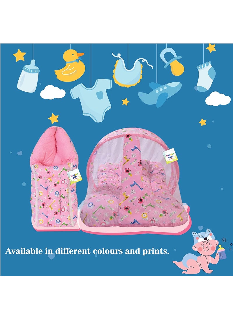 Toddylon Baby Bedding Set New Born Baby Bed Mattress Mosquito Net Sleeping Bag Essentials Carry Bag Cotton Combo Infant beds Products 06 Months 2PCS Set