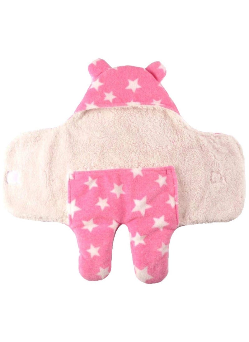 First Kick New Born Sleeping Bag Combo Pack of Super Soft Wearable Baby Wrapper Durable Polyester Cum Baby Sleeping Bag for Baby Boys Baby Girls Babies 76cm x 70cm 06 Months Pack of 2 Pink Red