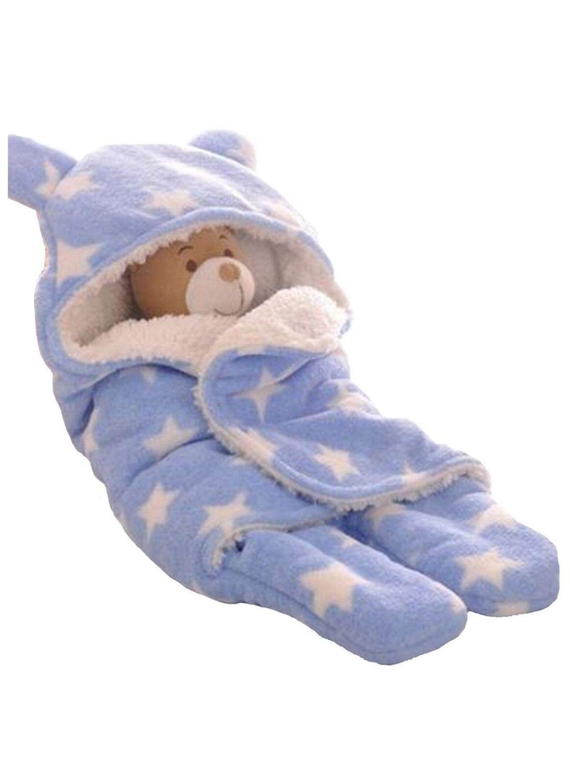 First Kick New Born Sleeping Bag Combo Pack of Super Soft Wearable Baby Wrapper Durable Fleece Polyester Cum Baby Sleeping Bag for Baby Boys Girls 76cm x 70cm 06 Months Pack of 2 Pink Blue