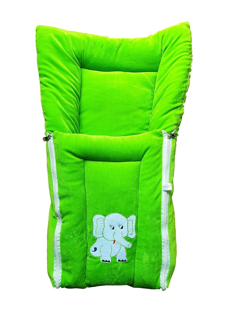 MOM SON 2 in 1 Babys SleepingBedcum Bag and Carry Bag 06 Month Green