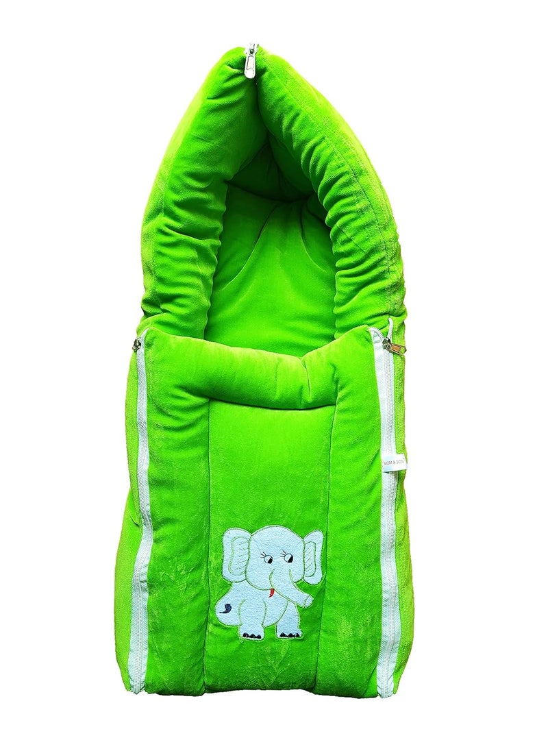 MOM SON 2 in 1 Babys SleepingBedcum Bag and Carry Bag 06 Month Green