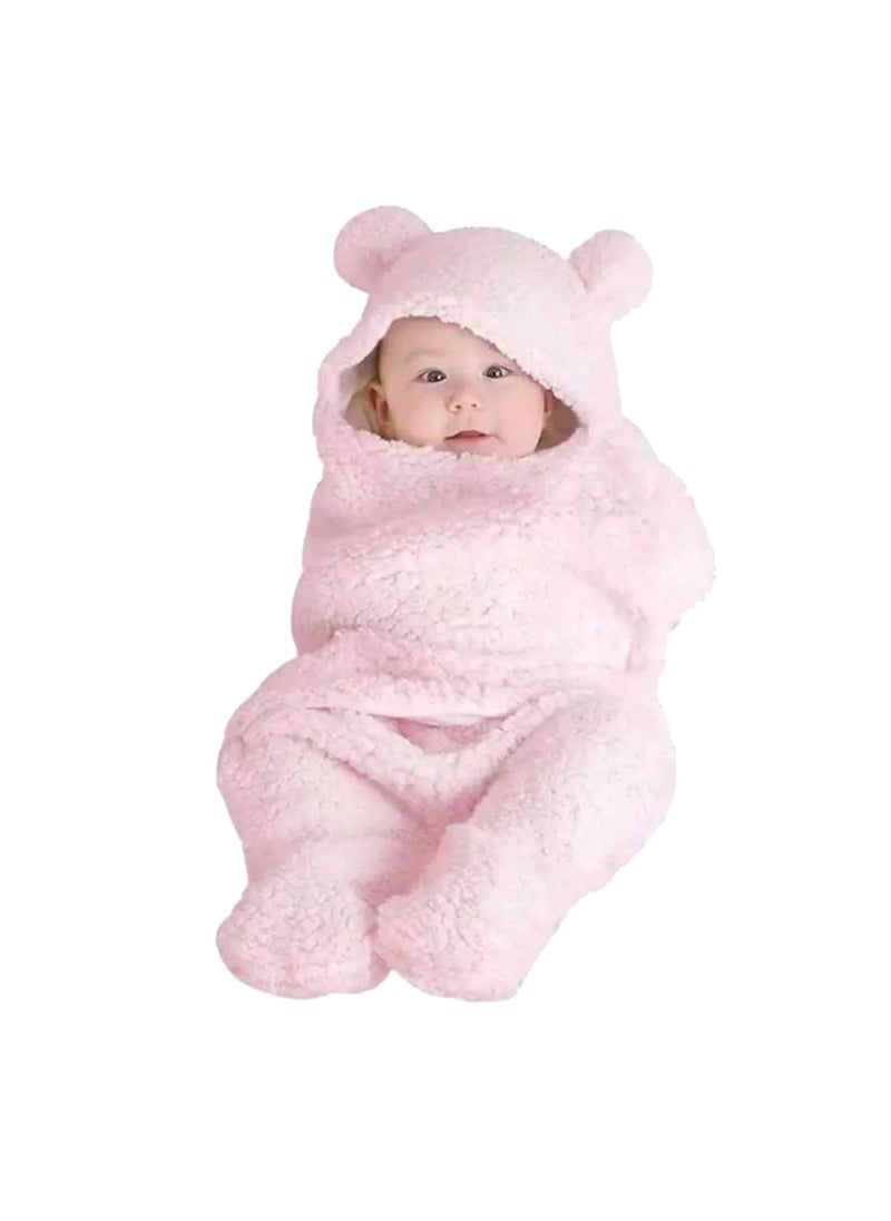 Oscar Home Hooded Supersoft Swaddle Wrapper Cum Baby Blanket Safety Sleeping Bag for New Born Babies Pack of 2