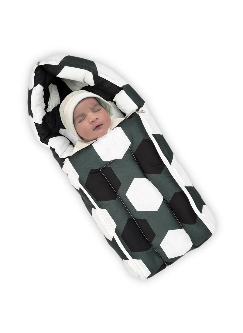 Divine Casa Baby Sleeping Bag Carry Nest Cotton Baby Bedding for New Born Infant Unisex 3 in 1 Baby Bed 0 to 4 Months Tawny Olive