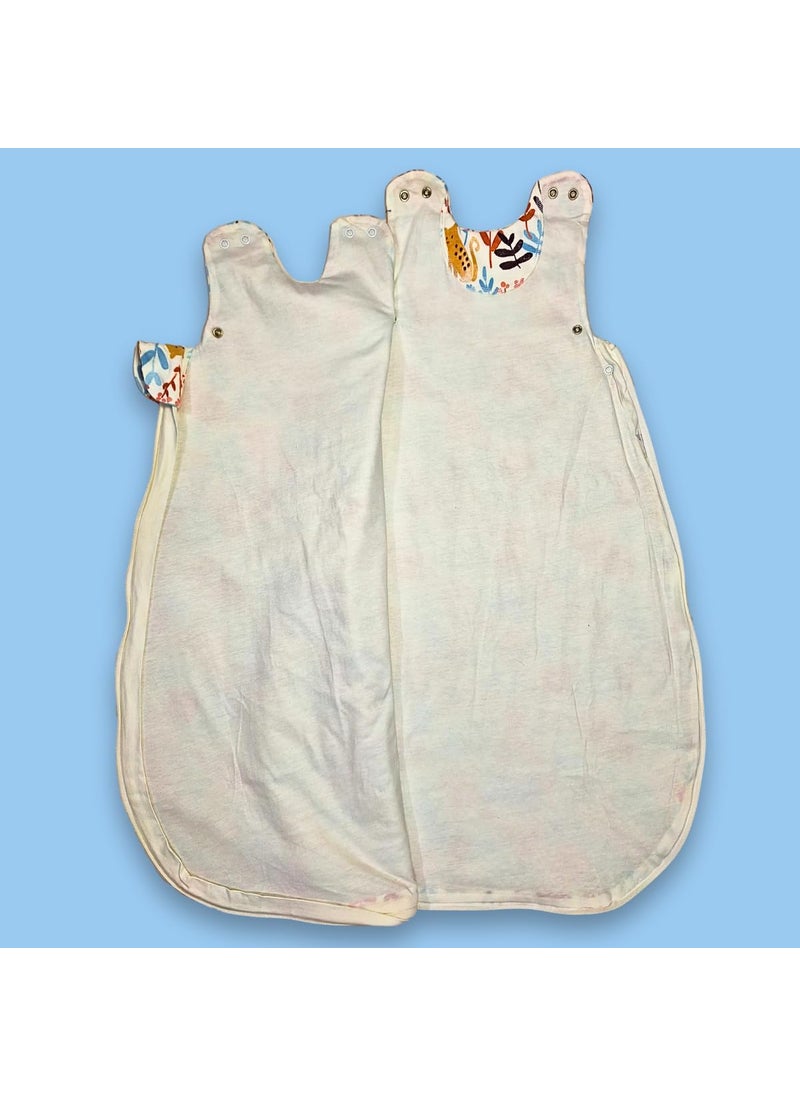 TuddyBuddy Baby Cotton Wearable Quilted Sleeping Bag Blanket 15 Tog with 2 Way Zipper Closure Ideal for Babies Kids Hypoallergenic Fabrics Lions Leaves Floral 06 Months