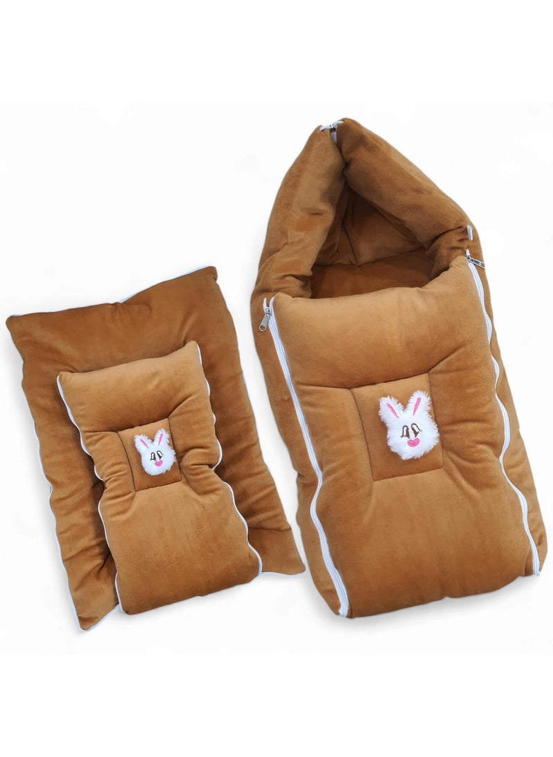 FinchGold Baby Sleeping Bag For 06 Months Brown Velvet