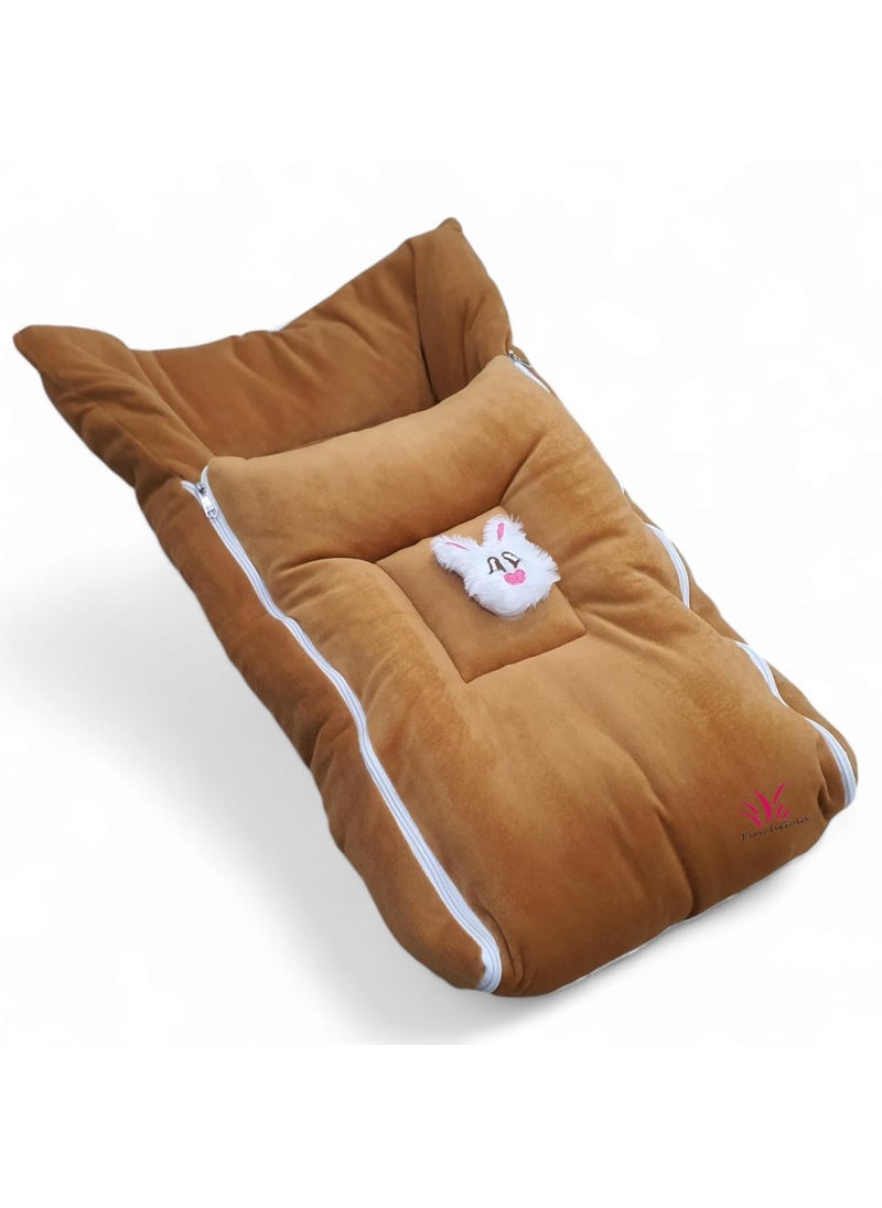 FinchGold Baby Sleeping Bag For 06 Months Brown Velvet