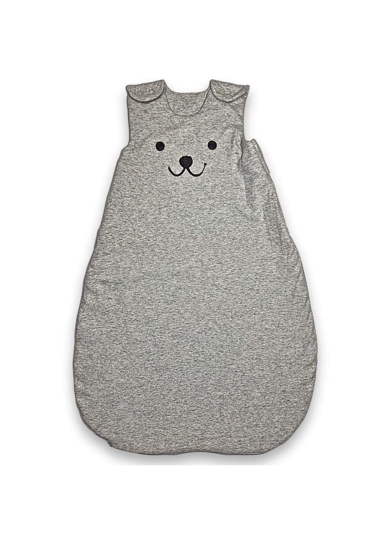TuddyBuddy Baby Cotton Wearable Quilted Sleeping Bag Blanket 15 Tog with 2 Way Zipper Closure Ideal for Babies Kids Hypoallergenic Fabrics Grey Elephants 06 Months