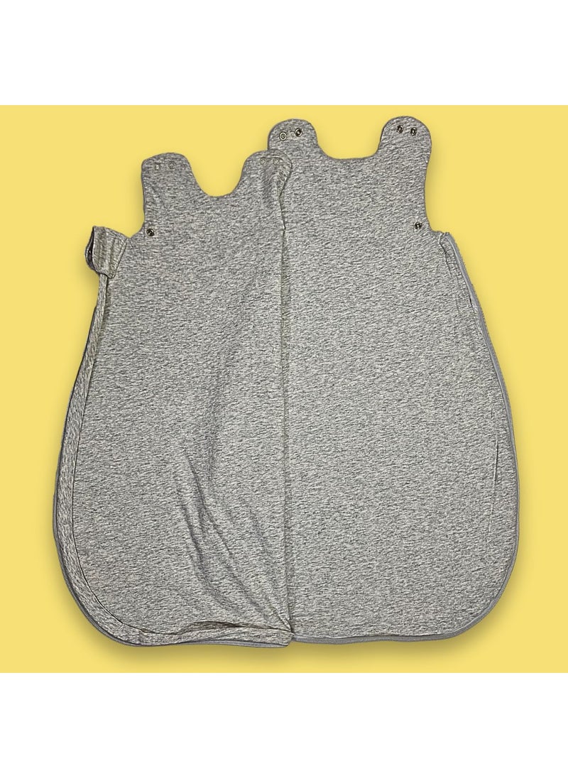 TuddyBuddy Baby Cotton Wearable Quilted Sleeping Bag Blanket 15 Tog with 2 Way Zipper Closure Ideal for Babies Kids Hypoallergenic Fabrics Grey Elephants 06 Months
