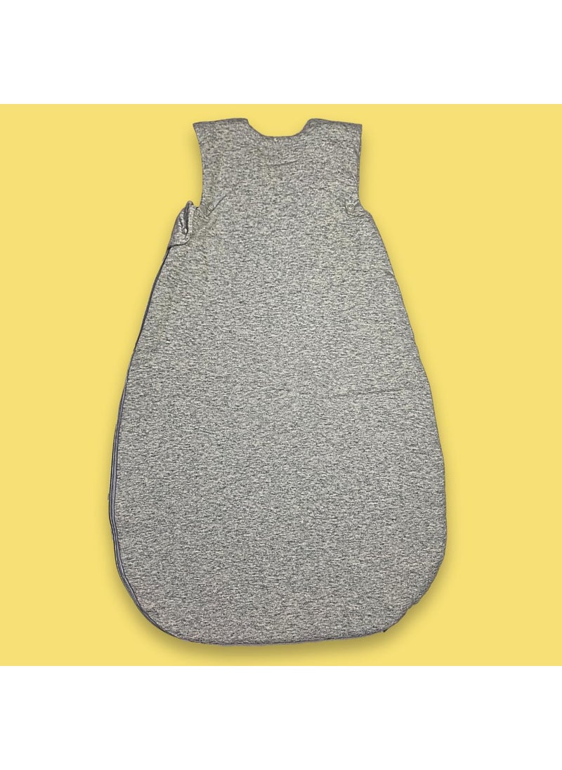 TuddyBuddy Baby Cotton Wearable Quilted Sleeping Bag Blanket 15 Tog with 2 Way Zipper Closure Ideal for Babies Kids Hypoallergenic Fabrics Grey Elephants 06 Months