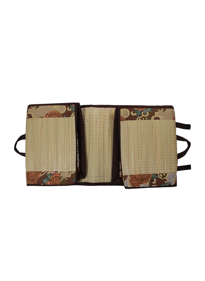Craft of India Cotton Eco Friendly Sleeping Korai Grass with 18 mm Soft Foam 23 Density and Cotton Fabric Easy Portable and Folding Mat Happy Product Brown 65X4 ft