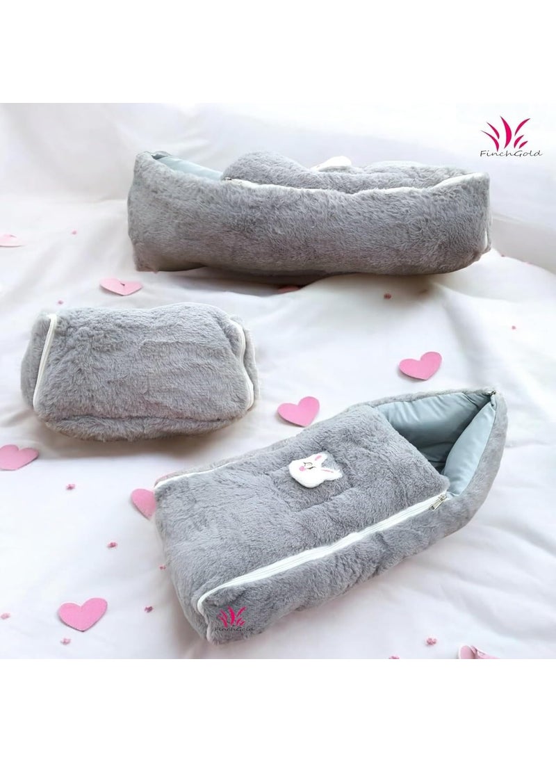 Baby Bed Sleeping Bag Carry Nest Cotton Baby Bedding for New Born Infant Portable Bassinet for Baby Carrying co Sleeping Unisex Baby Sleeping Bed Grey