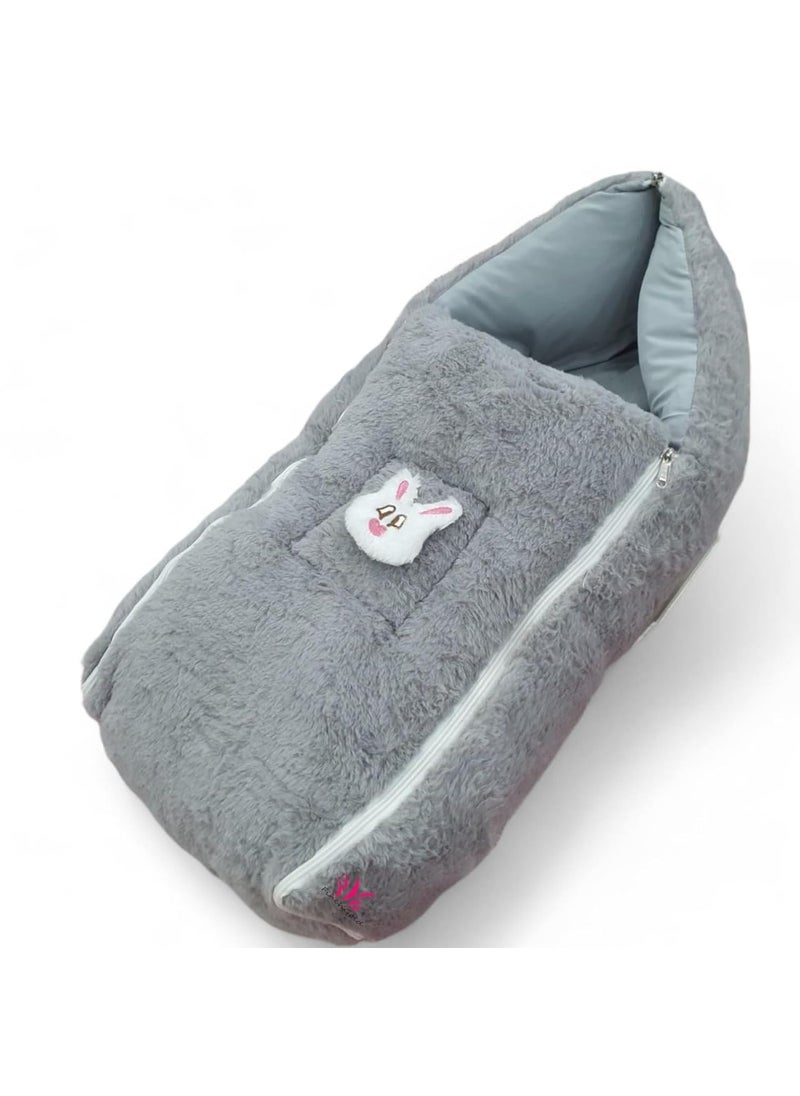Baby Bed Sleeping Bag Carry Nest Cotton Baby Bedding for New Born Infant Portable Bassinet for Baby Carrying co Sleeping Unisex Baby Sleeping Bed Grey