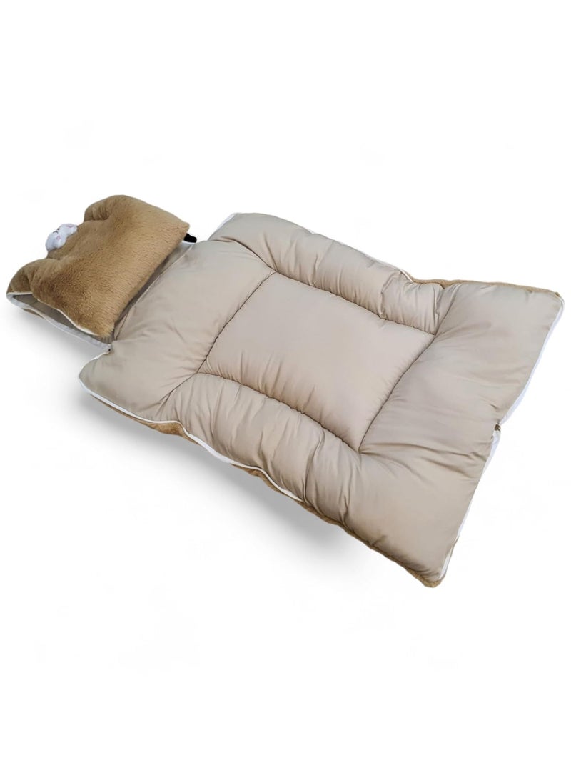 Baby Sleeping Bag 09 Months Pure Cotton Soft Fur Brown Camel Color