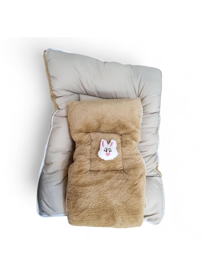 Baby Sleeping Bag 09 Months Pure Cotton Soft Fur Brown Camel Color