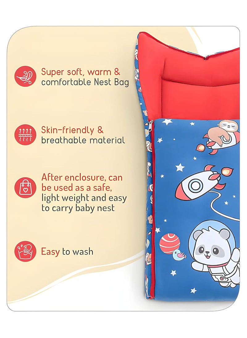 3 in 1 Baby Sleeping Bag Carry Nest Cotton Bedding Set for Infants New Born Baby PortableTravel Skin Friendly RED