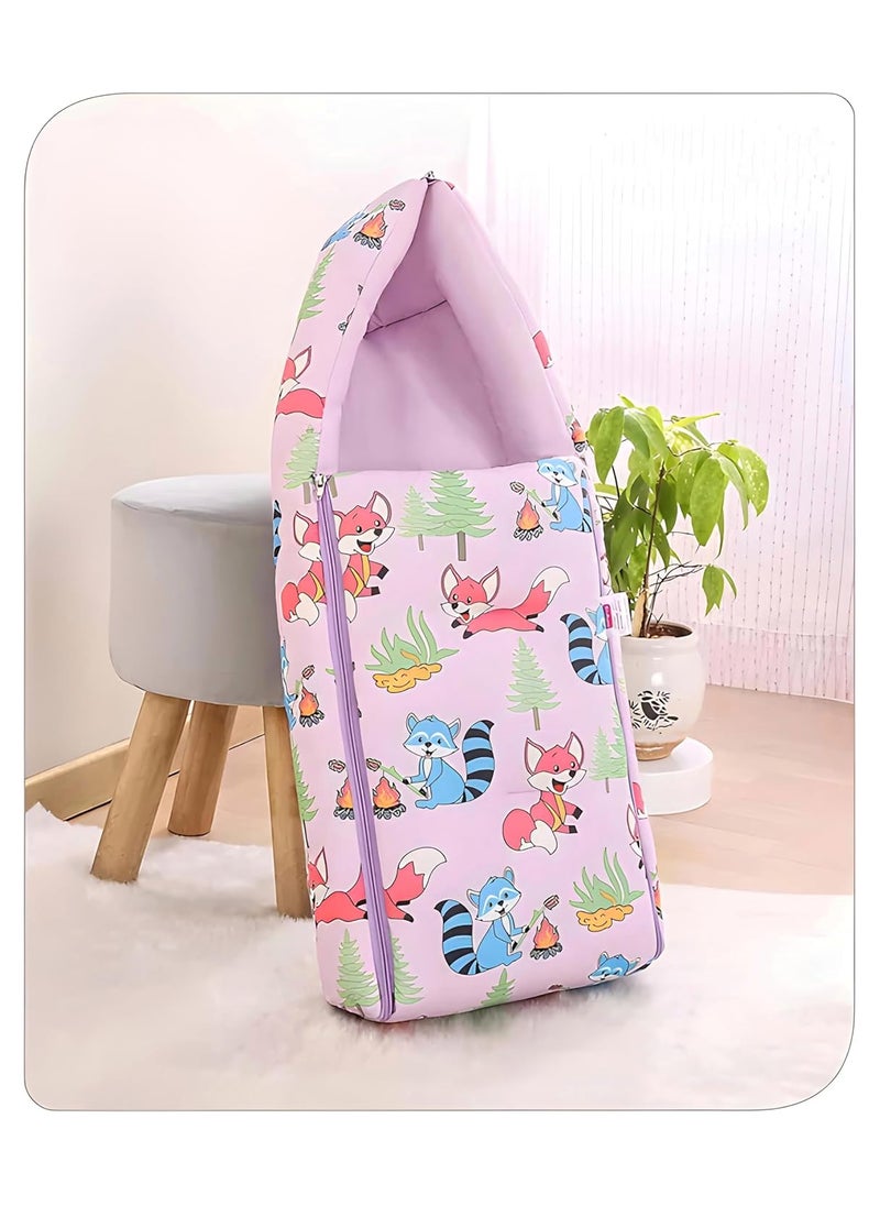 3 in 1 Baby Sleeping Bag Carry Nest Cotton Bedding Set for Infants New Born Baby PortableTravel Skin Friendly Light PURPULE