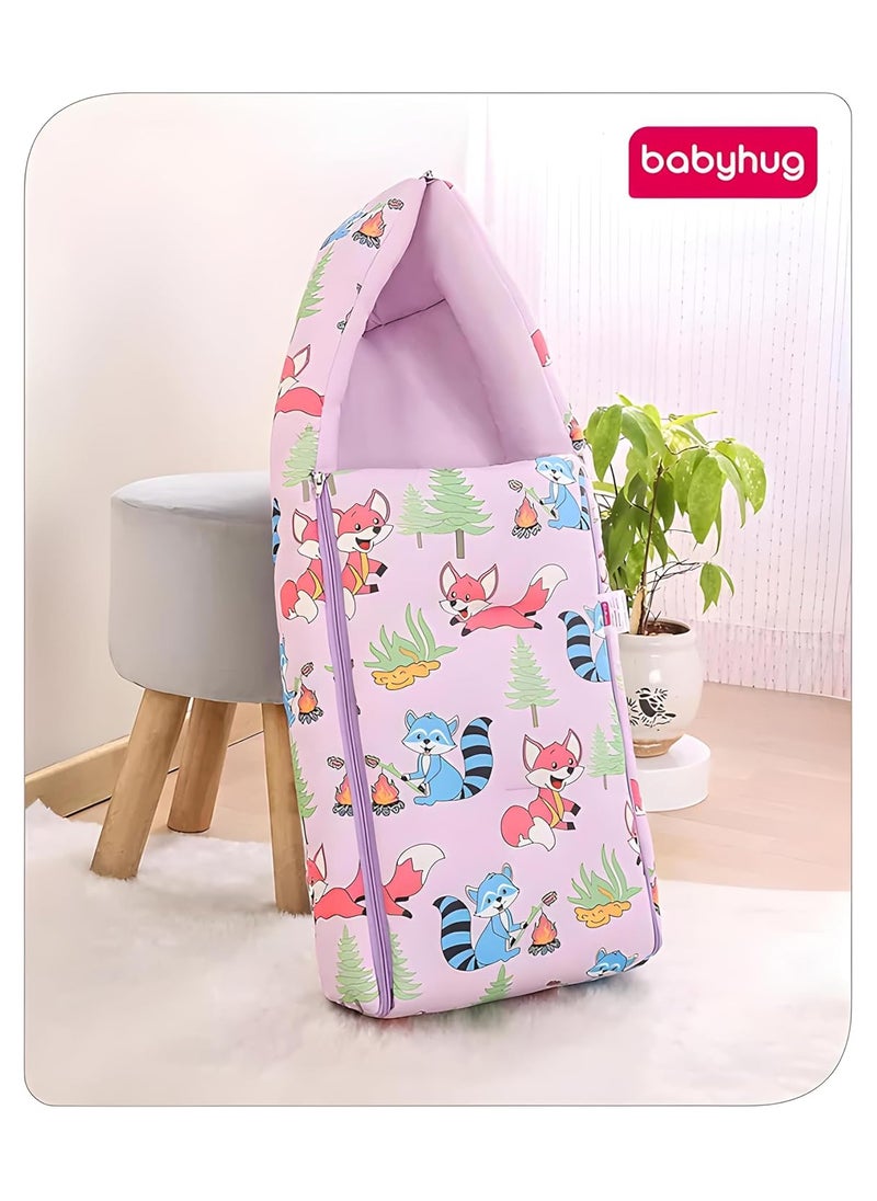 3 in 1 Baby Sleeping Bag Carry Nest Cotton Bedding Set for Infants New Born Baby PortableTravel Skin Friendly Light PURPULE