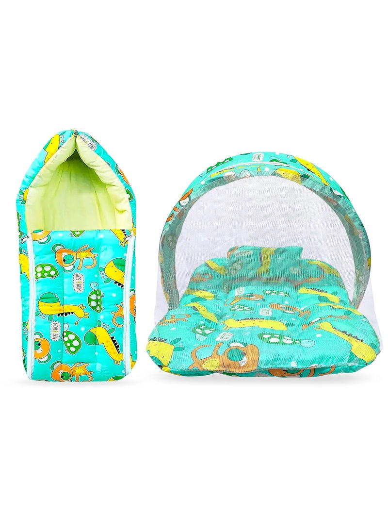 MOM SON New Born Baby Mosquito Net Baby Sleeping Bag Baby Mattress with NetBaby Combo Gift Set for 06 Months Pack of 2