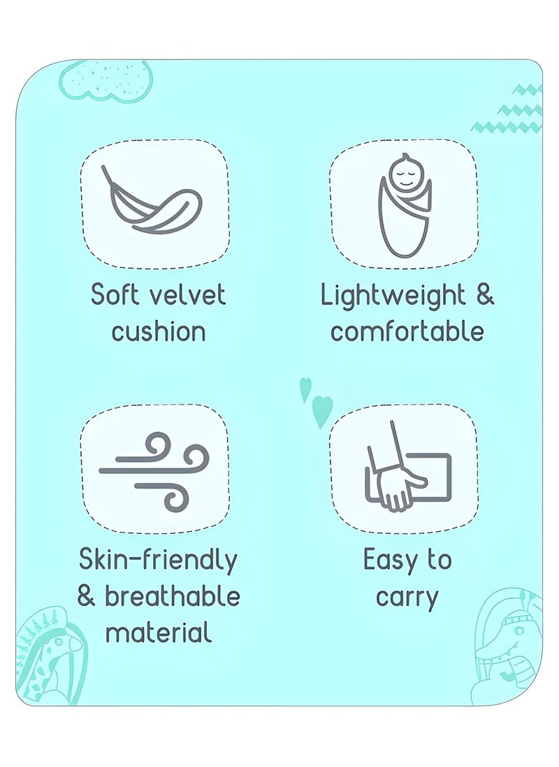 3 in 1 Baby Sleeping Bag Carry Nest Cotton Bedding Set for Infants New Born Baby PortableTravel Skin Friendly Light Blue