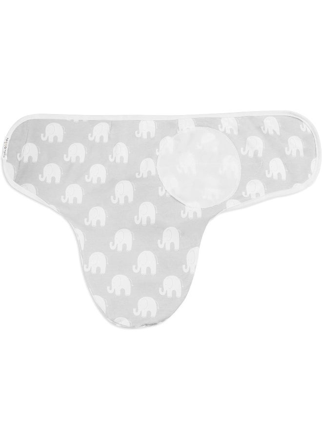 BaeBae Goods Swaddle Blanket, Adjustable Infant Baby Swaddling Wrap Set of 4, Baby Swaddling Wrap Blankets for Boys and Girls Made in Soft Cotton, (Grey Elephants, 0-3 Months)