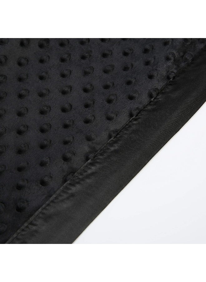 (Satin Back Baby Blanket, Black) - Pro Goleem Baby Minky Dot Blanket with Satin Backing for Boys and Girls (Black, 30'' x 40'')
