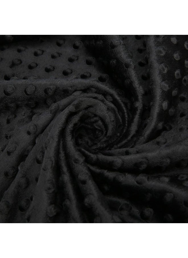 (Satin Back Baby Blanket, Black) - Pro Goleem Baby Minky Dot Blanket with Satin Backing for Boys and Girls (Black, 30'' x 40'')