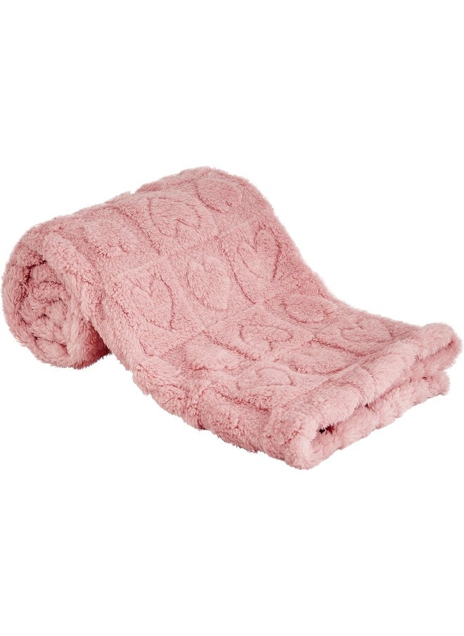 Yurhap Fleece Baby Blanket Heart Checkered Blanket, Ultra Soft Cozy Baby Blankets for Girls Boys, Fluffy Infant Toddler Newborn Receiving Blankets for Crib Stroller 30”×40” (DarkPink)