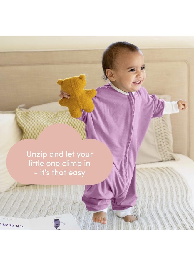 SleepingBaby - Flying Squirrel Wearable Blanket with No-Slip Cuffs for Toddlers - Comfortable Sleepwear - Lavender - 4-5T