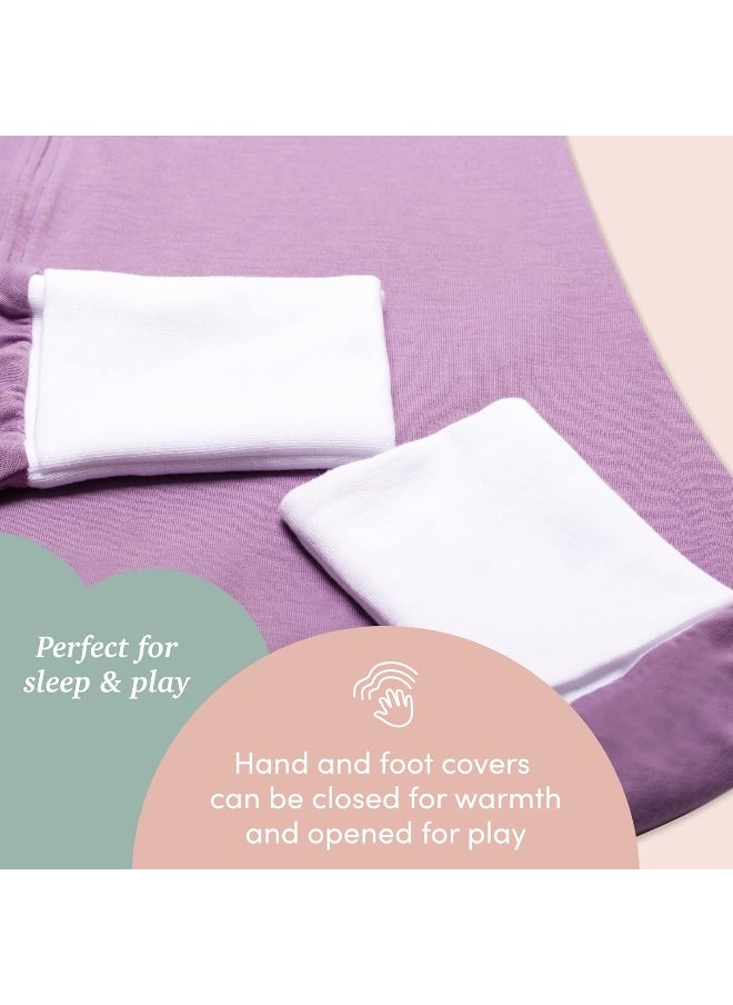 SleepingBaby - Flying Squirrel Wearable Blanket with No-Slip Cuffs for Toddlers - Comfortable Sleepwear - Lavender - 4-5T