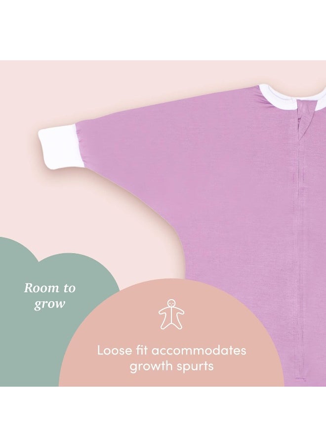 SleepingBaby - Flying Squirrel Wearable Blanket with No-Slip Cuffs for Toddlers - Comfortable Sleepwear - Lavender - 4-5T