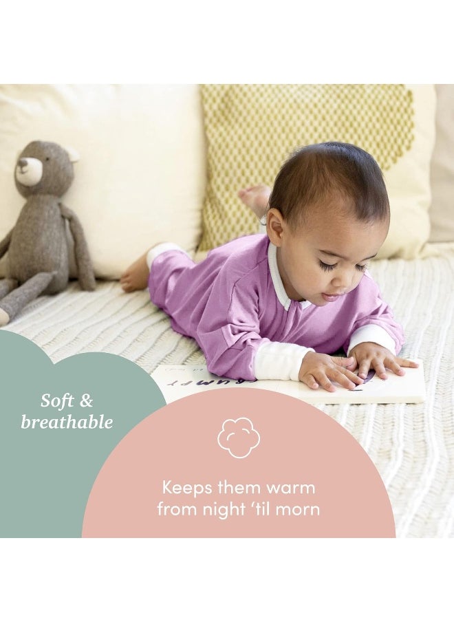 SleepingBaby - Flying Squirrel Wearable Blanket with No-Slip Cuffs for Toddlers - Comfortable Sleepwear - Lavender - 4-5T
