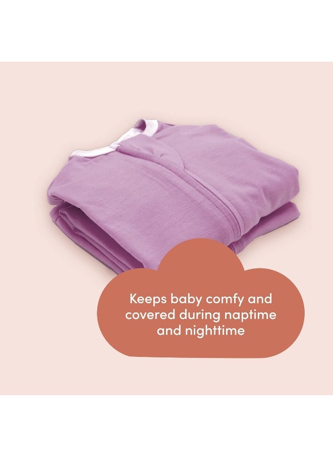 SleepingBaby Poly Zipadee-Zip Swaddle Transition Baby Swaddle Solid Girlet with Zipper, Cozy Baby Sleep Sack Wrap