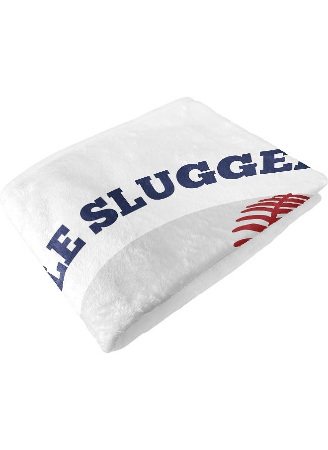 Sweet Jojo Designs Baseball Boy Milestone Blanket Monthly Newborn First Year Growth Mat Baby Shower Memory Keepsake Gift Picture - Red White and Blue Americana Sports Little Slugger
