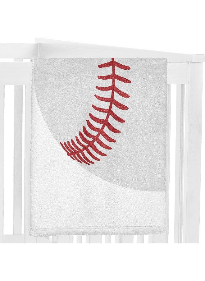 Sweet Jojo Designs Baseball Boy Milestone Blanket Monthly Newborn First Year Growth Mat Baby Shower Memory Keepsake Gift Picture - Red White and Blue Americana Sports Little Slugger