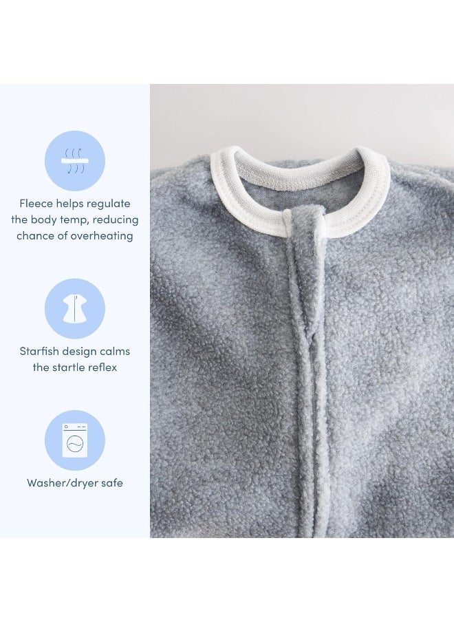 SleepingBaby Zipadee-Zip Transition Swaddle - Fleece Baby Sleep Sack with Zipper