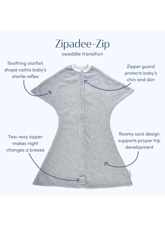 SleepingBaby Zipadee-Zip Transition Swaddle - Fleece Baby Sleep Sack with Zipper