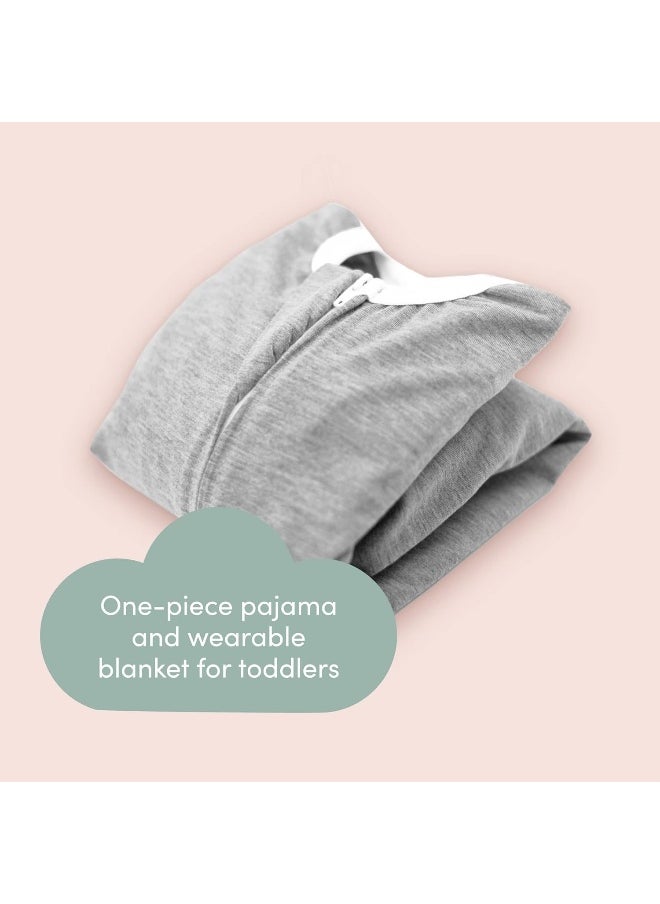 SleepingBaby - Flying Squirrel Wearable Blanket with No-Slip Cuffs for Toddlers - Heather Grey - 2-3T