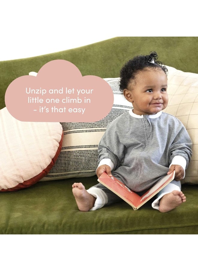 SleepingBaby - Flying Squirrel Wearable Blanket with No-Slip Cuffs for Toddlers - Heather Grey - 2-3T