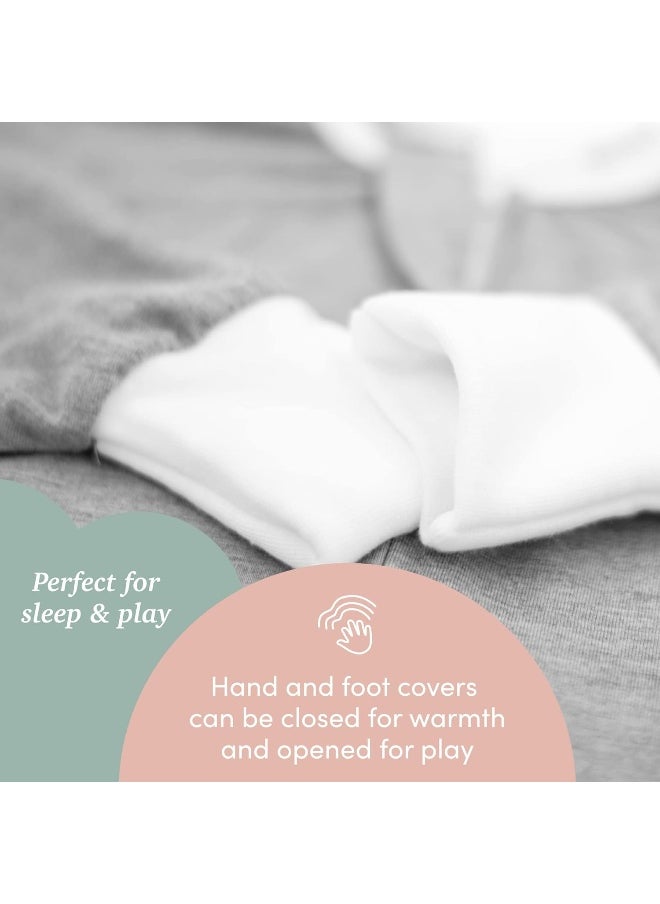 SleepingBaby - Flying Squirrel Wearable Blanket with No-Slip Cuffs for Toddlers - Heather Grey - 2-3T