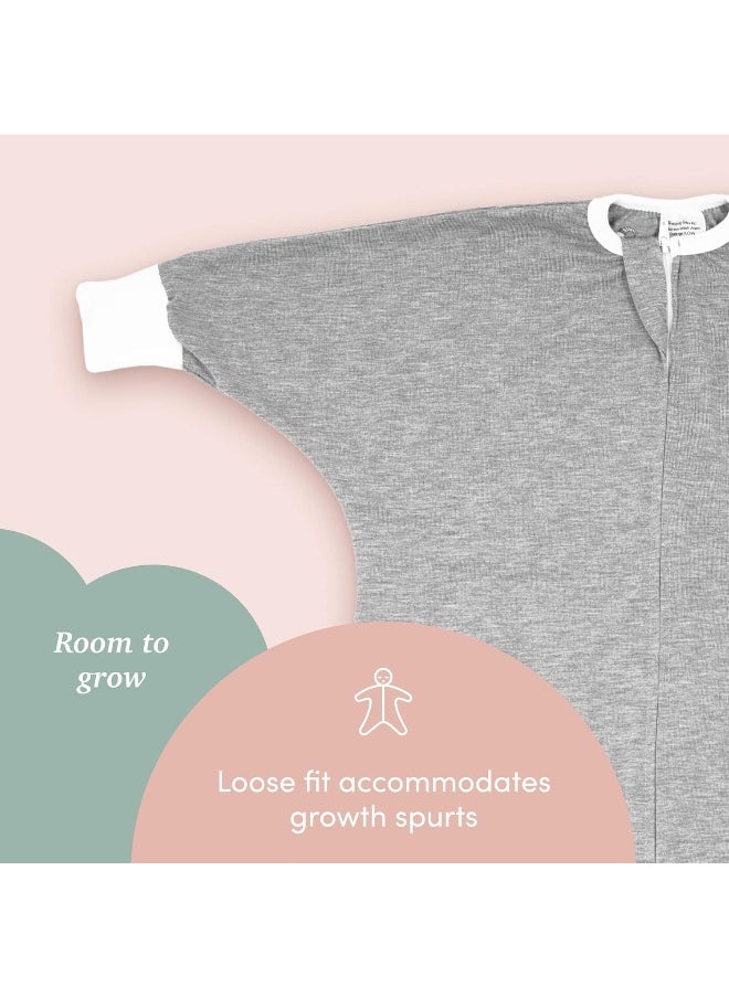 SleepingBaby - Flying Squirrel Wearable Blanket with No-Slip Cuffs for Toddlers - Heather Grey - 2-3T