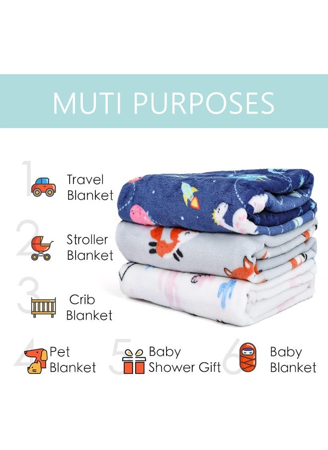TILLYOU Toddler Flannel Blanket - Warm Cozy Baby Blanket for Boys and Girls, Smooth Cute Lightweight Blanket for Bedding Crib Stroller, 40×50 inches, Fox Forest