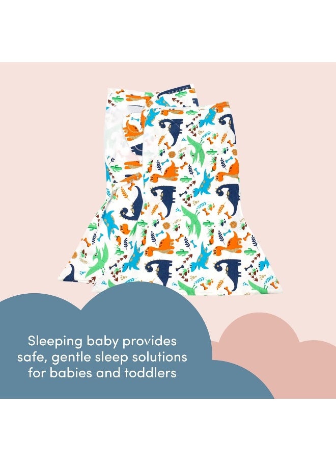 SleepingBaby 100% Cotton Zippy Swaddle - Baby Swaddle Blanket with Bottom Zipper, Cozy Baby Swaddle Wrap and Baby Sleep Sack (Small/Medium | Boy Dino)