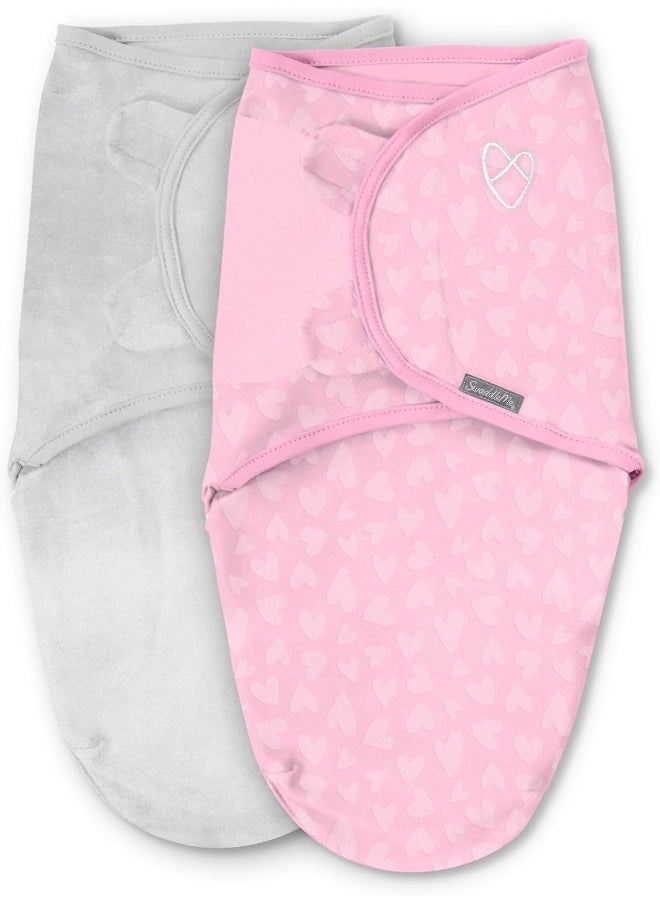 SwaddleMe by Ingenuity Original Swaddle, Size Small/Medium, For Ages 0-3 Months, 7-14 Pounds, Up to 26 Inches Long, 2-Pack Baby Swaddle Blanket Wrap